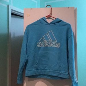 Bright blue hoodie